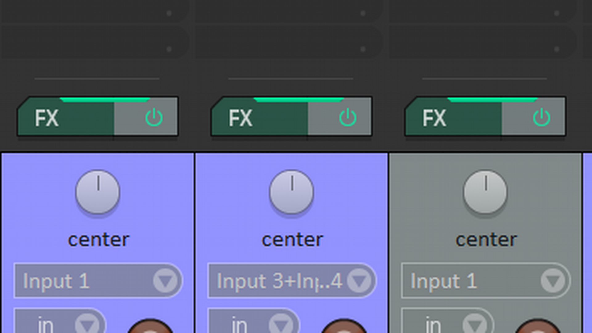 Mixer settings for the clean example.